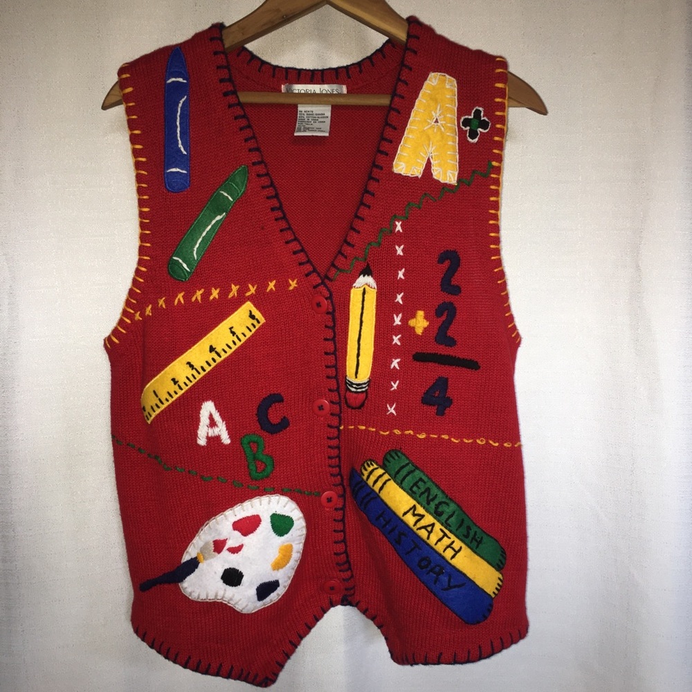 Vintage Red Teacher's Sweater Vest